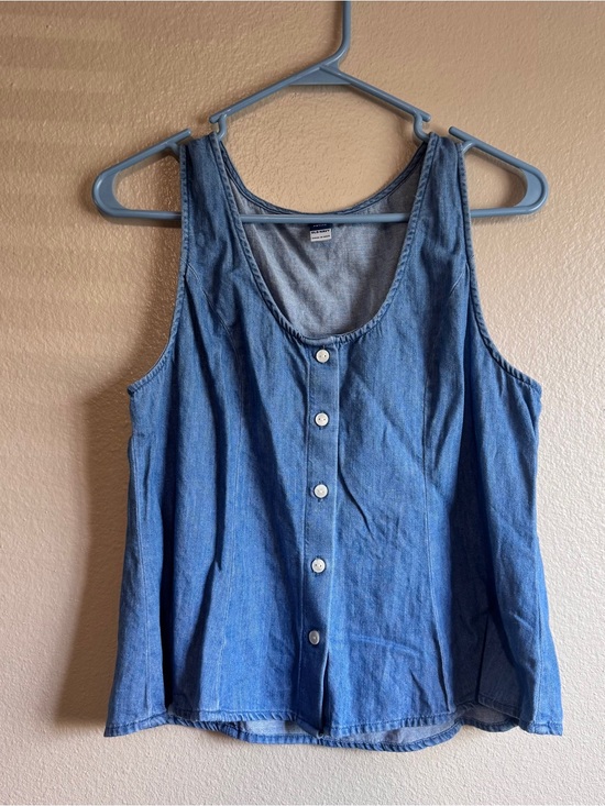 Old Navy Tops - Old Navy Denim Button-Front Tank Top - Light Blue